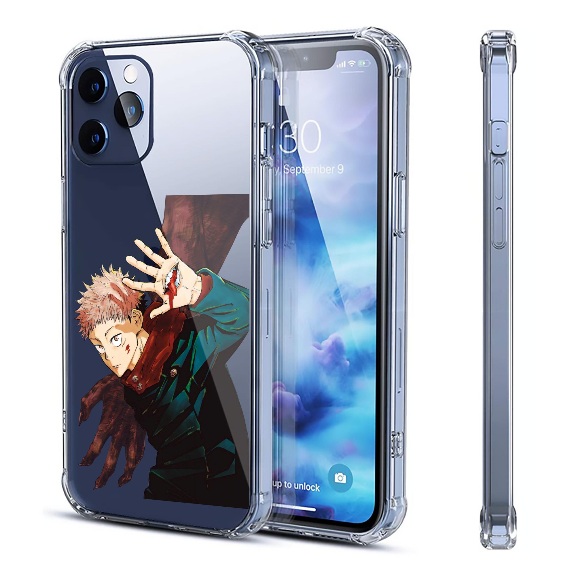 （画像用） 呪術廻戦 Jujutsu Kaisen 【iPhone 12シリーズ対応】透明スマホケース（クリアソフトケース）